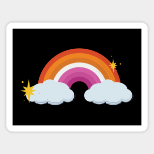 Lesbian Pride Retro Rainbow Magnet